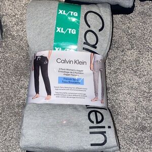Calvin Klein 2 pack womenβs joggers French Terry. 1 black. 1 Gray. New in pack.
